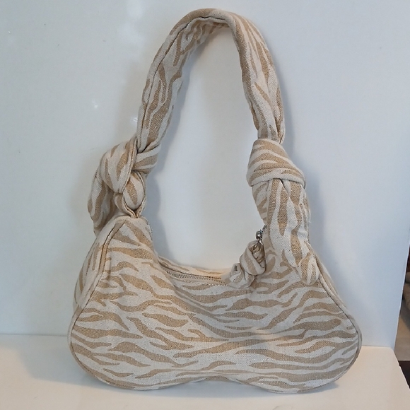 Zara Tan Zebra Print Shoulder Bag NWT - Picture 3 of 9